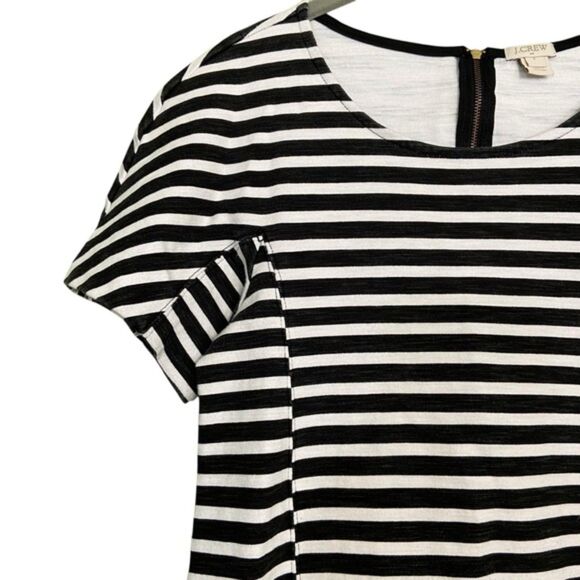 J Crew Striped Ponte Shift Knee Length Short Sleeve Dress Small - Picture 6 of 12